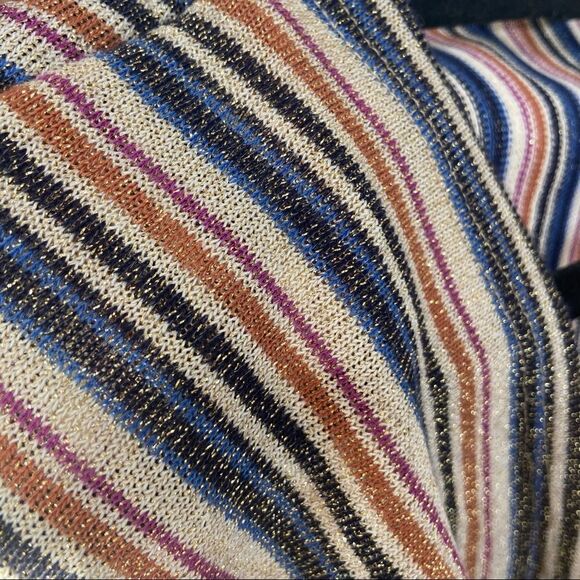 Zara Knotted Sparkly Striped Cropped Top Size Small - Picture 8 of 8